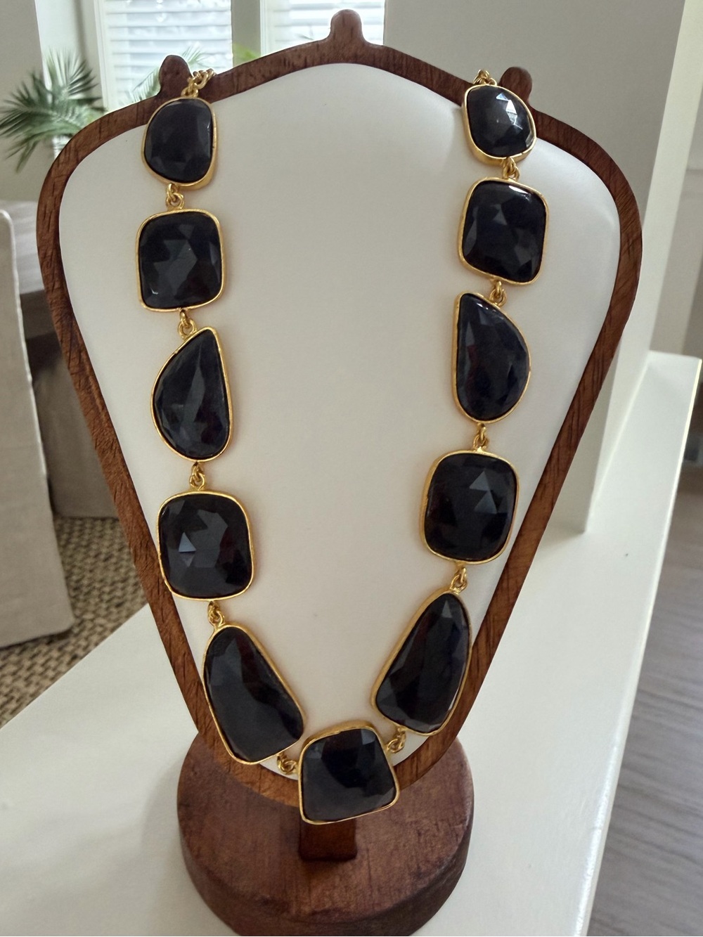 NWOT ~ Boho Gal Black Sapphire Faceted Necklace, one of one!